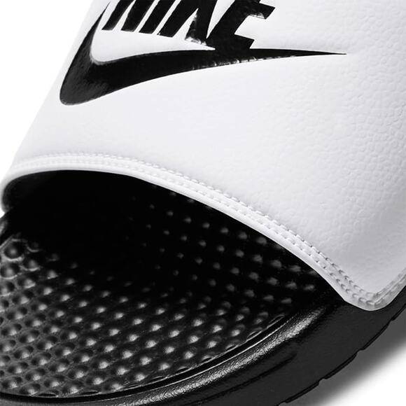 NWT Nike Men\'s Benassi JDI Slides Sport Sandal, White/Black-Sz 12 main image 6